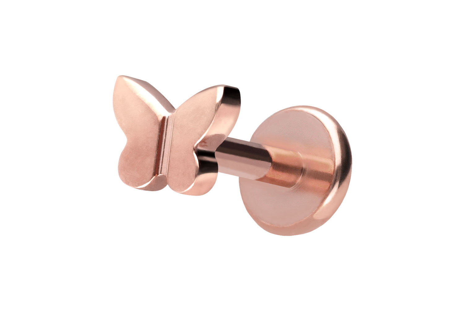 Titan Labret Piercing mit Push Fit SCHMETTERLING